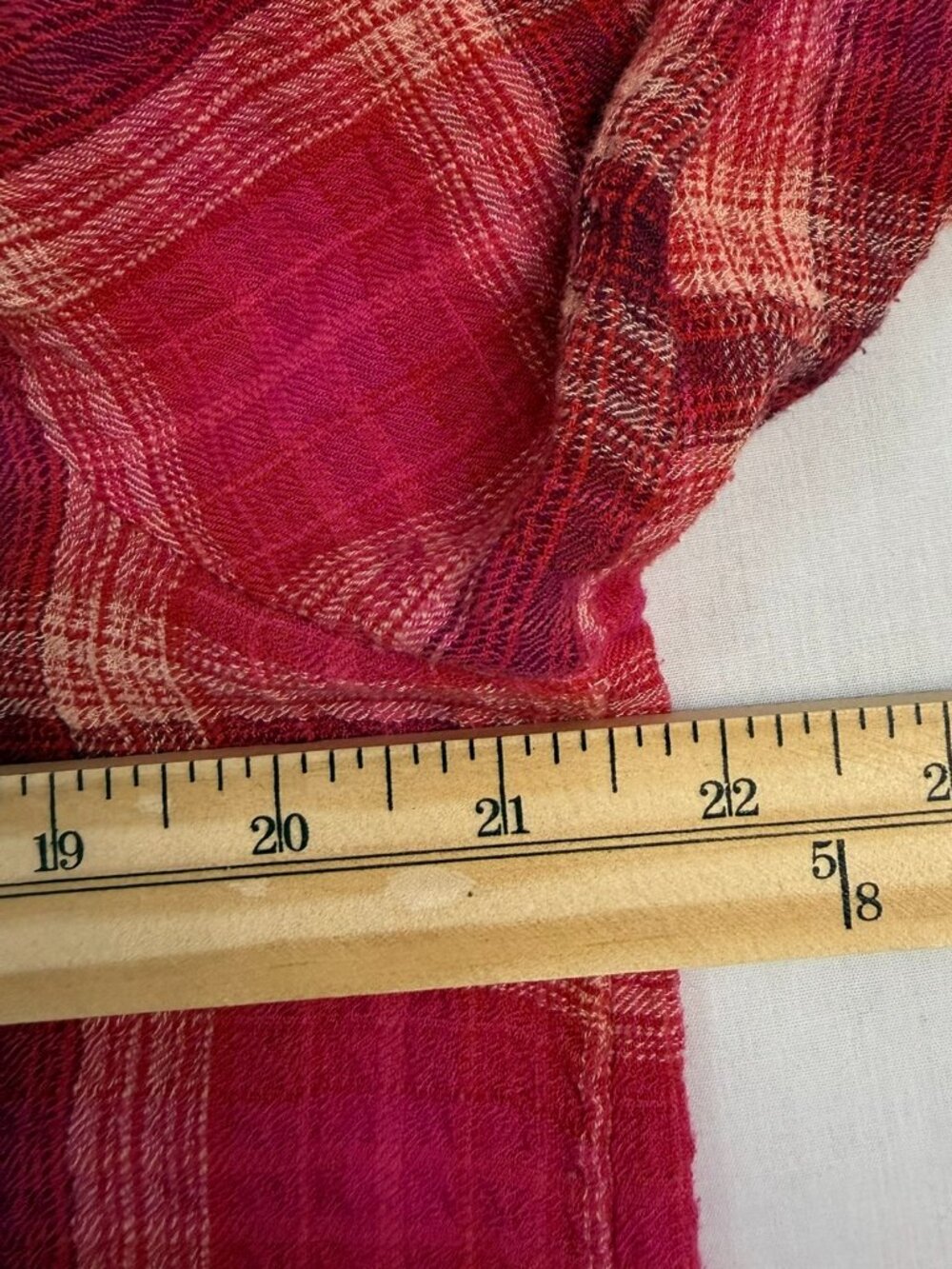 Anthropologie Pilcro Seamed Plaid Oversized Button Down Tunic Pink Size S - Picture 8 of 9
